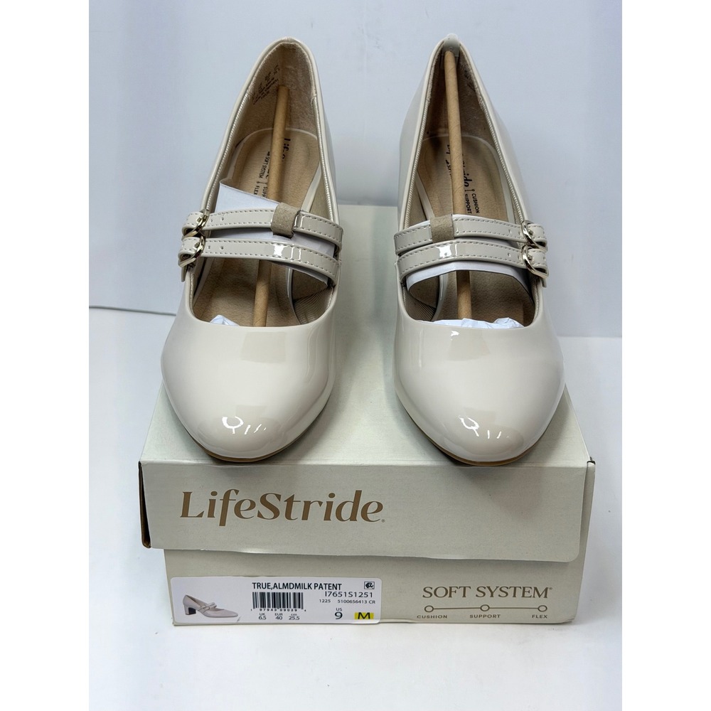 LifeStride Women's True Mary Jane Pumps
Almond Milk Patent Size 9M NWT/BOX